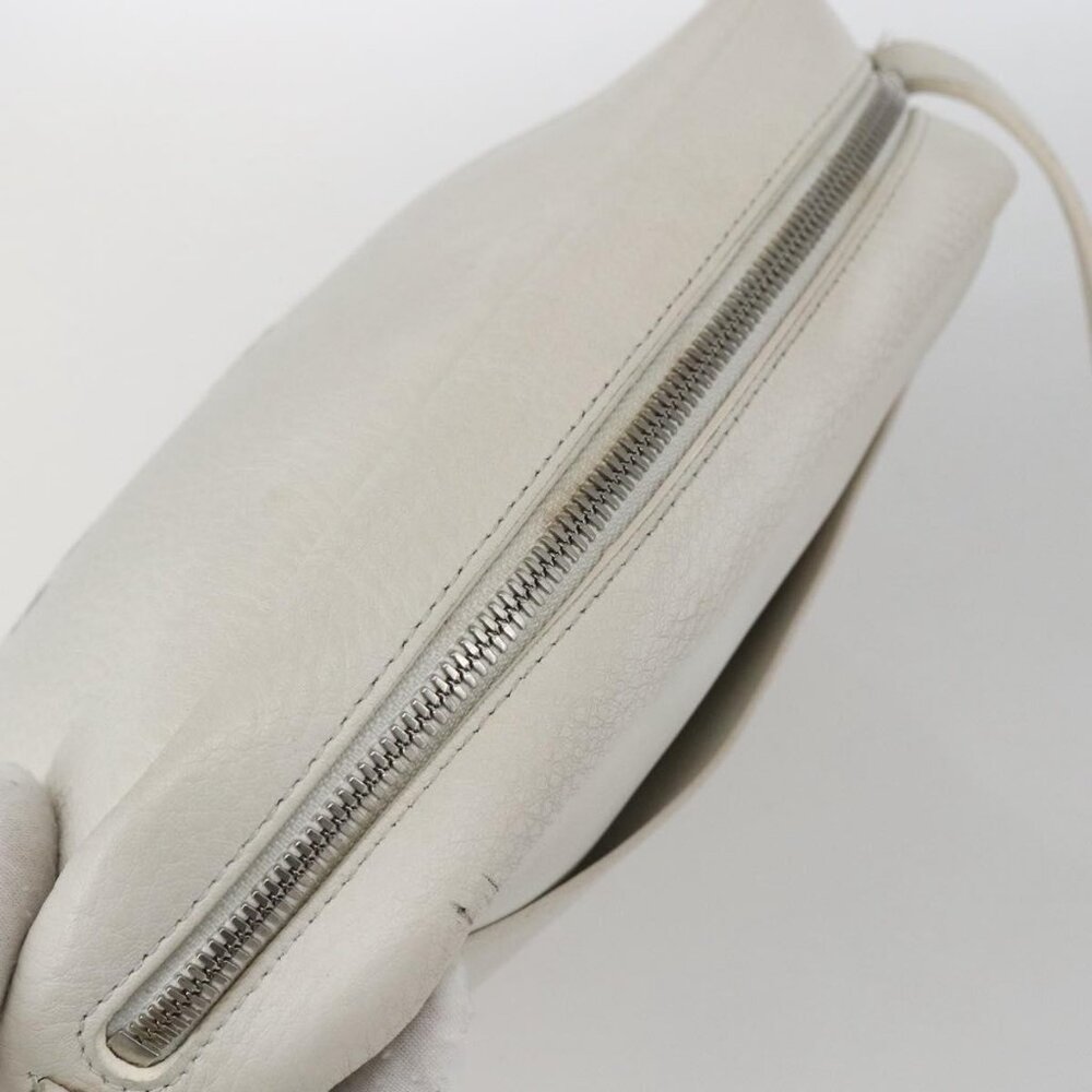 Authentic BALENCIAGA Shoulder Bag Leather White Silver 489812 - Picture 13 of 16